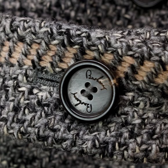 Burberry Grey House Check Wool Coat - Picture 10 of 14